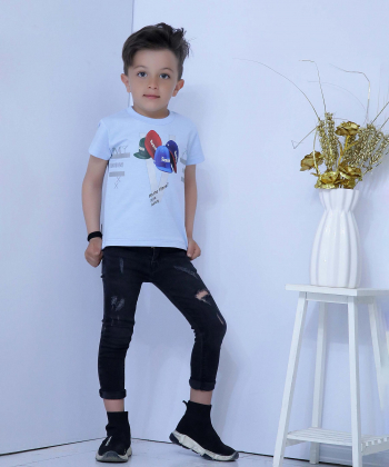 تیشرت طرح دار پسرانه نونا Nona کد 11086