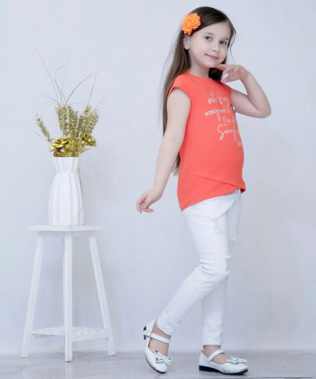 تیشرت طرح دار دخترانه نونا Nona کد 11051