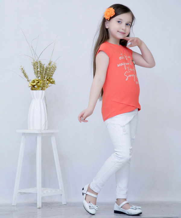 تیشرت طرح‌دار دخترانه نونا Nona کد 11051