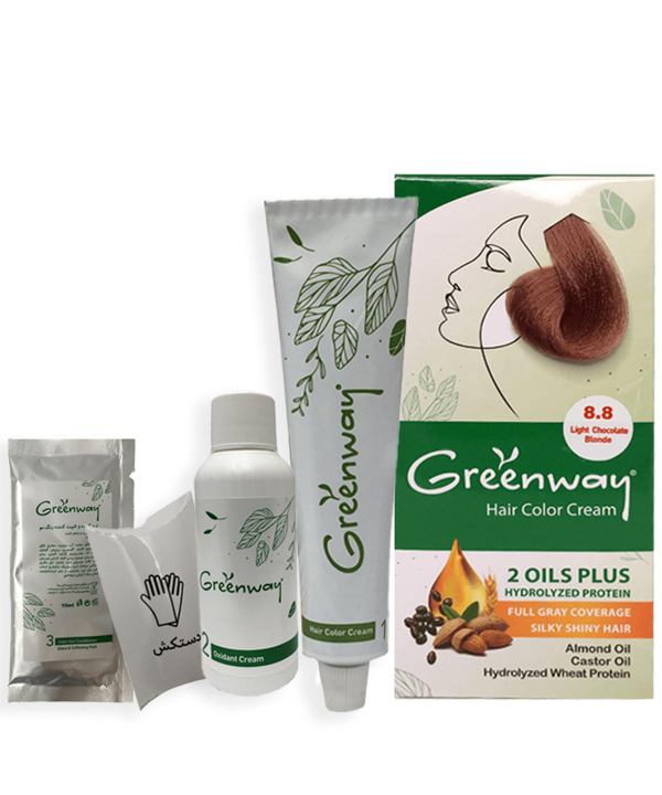کیت رنگ موی گرین وی Greenway سری شکلاتی حجم 50 میلی‌لیتر