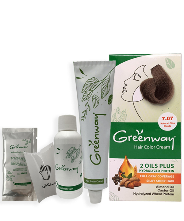 کیت رنگ موی گرین وی Greenway سری زیتونی حجم 50 میلی‌لیتر
