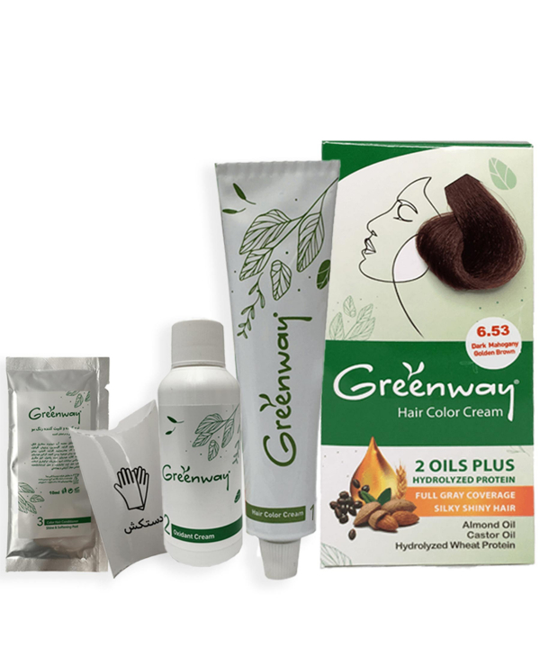 کیت رنگ موی گرین وی Greenway سری ماهاگونی حجم 50 میلی‌لیتر