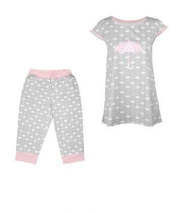 ست تیشرت و شلوار کوتاه زنانه ناربن Narbon مدل روز بارانی