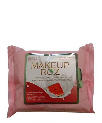 دستمال مرطوب آرایش صورت میکاپ رز Makeup Roz مخصوص پوست نرمال بسته 25 عددی
