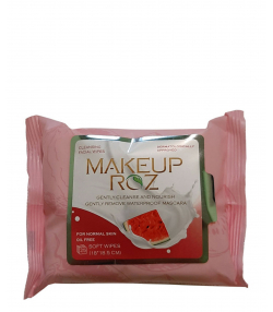 دستمال مرطوب آرایش صورت میکاپ رز Makeup Roz مخصوص پوست خشک بسته 25 عددی