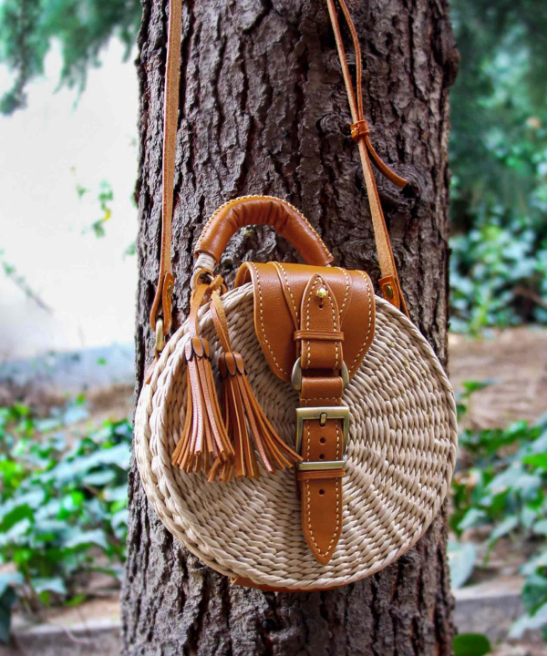 کیف دوشی حصیری زنانه بیسراک Bisrak کد Wicker-Bag