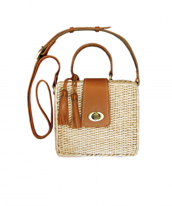 کیف دوشی حصیری زنانه بیسراک Bisrak کد Wicker-BagA