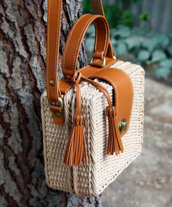 کیف دوشی حصیری زنانه بیسراک Bisrak کد Wicker-BagA