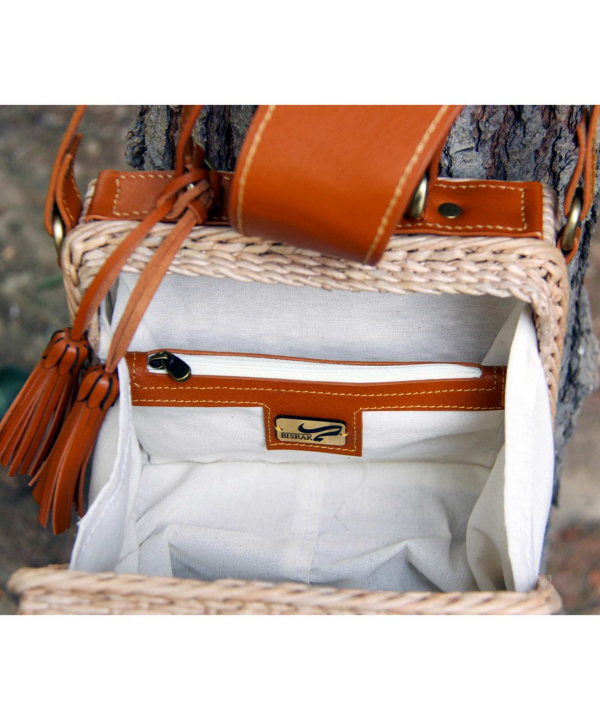کیف دوشی حصیری زنانه بیسراک Bisrak کد Wicker-BagA