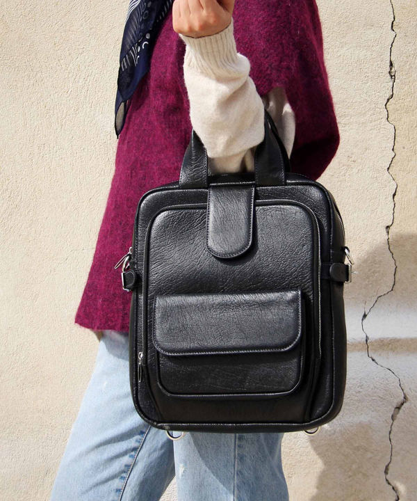 کوله پشتی زنانه چرم طبیعی بیسراک Bisrak Leather مدل آیسل