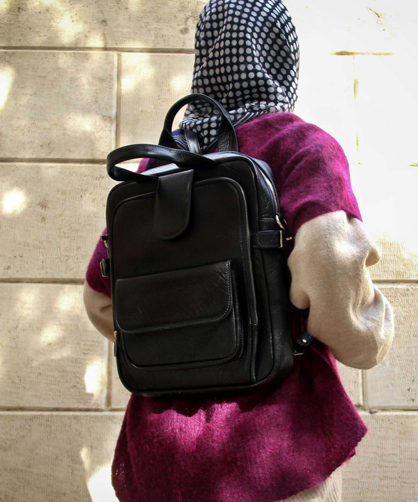 کوله پشتی زنانه چرم طبیعی بیسراک Bisrak Leather مدل آیسل