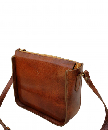 کیف دوشی چرم طبیعی زنانه چرم لانکا Lanka Leather کد CB-23