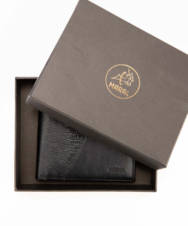 کیف پول چرم طبیعی مردانه مارال چرم Maral Leather مدل رهان