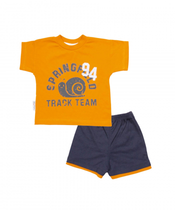 ست تیشرت و شلوارک پسرانه آدمک Adamak طرح حلزون