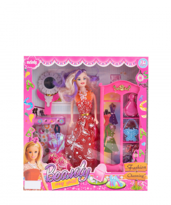 عروسک باربی به همراه کمد اسباب بازی کی تویز Kitoys کد 238