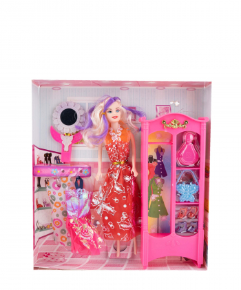 عروسک باربی به همراه کمد اسباب بازی کی تویز Kitoys کد 238