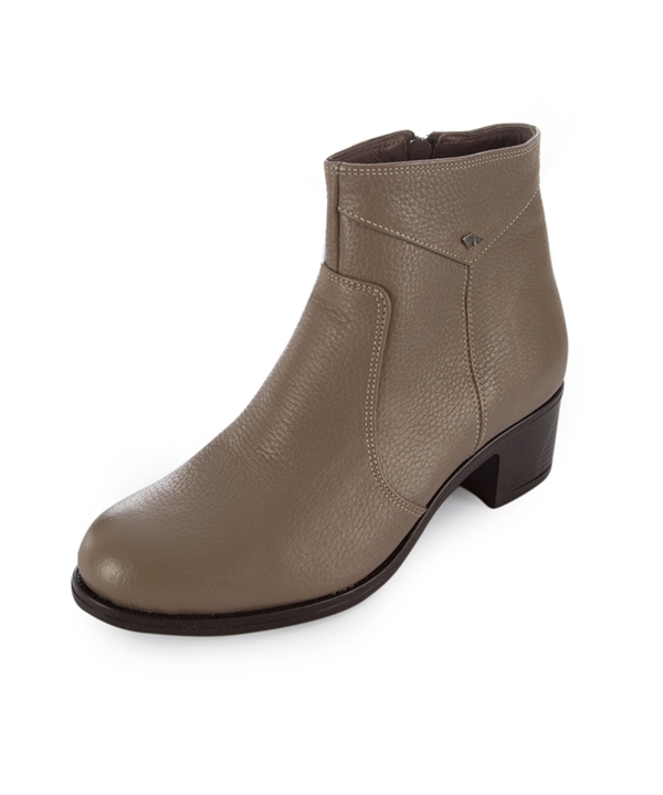نیم بوت چرم زنانه نسکافه ای چرم مشهدMashhad leather مدل J2266