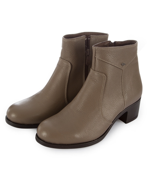 نیم بوت چرم زنانه نسکافه ای چرم مشهدMashhad leather مدل J2266