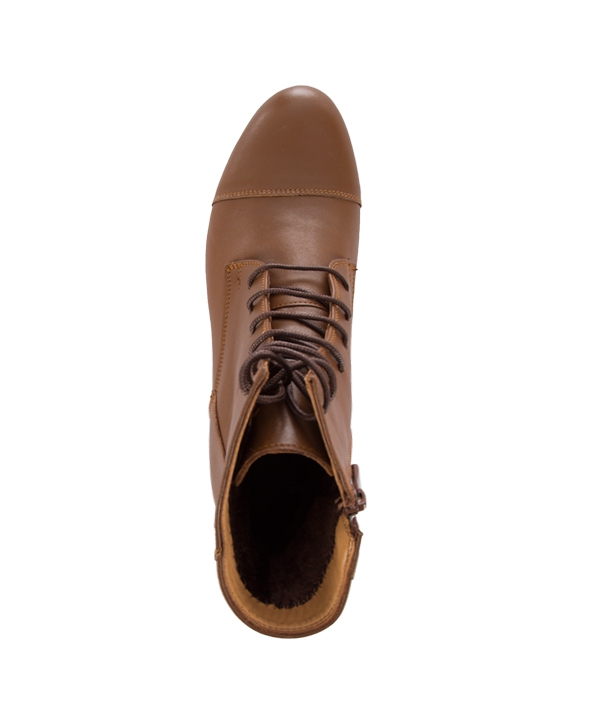 نیم بوت چرم زنانه عسلی چرم مشهدMashhad leather مدل J2267
