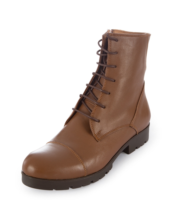 نیم بوت چرم زنانه عسلی چرم مشهدMashhad leather مدل J2267