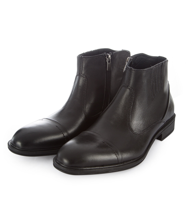 نیم بوت چرم مردانه مشکی چرم مشهدMashhad leather مدل J5971