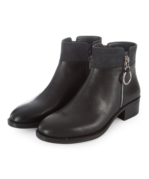 نیم بوت چرم زنانه مشکی چرم مشهدMashhad leather مدل J2272