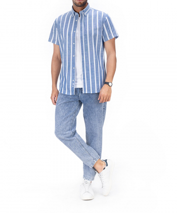 پیراهن راه راه مردانه سیم Sim کد 1123