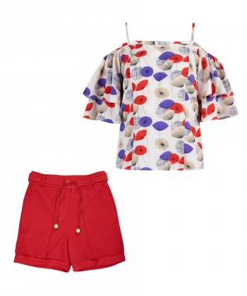 ست بلوز کوتاه و شلوارک زنانه تولیکا Tulika کد 41607