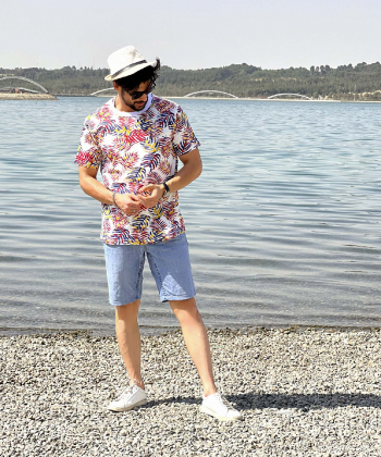 تیشرت مردانه طرح هاوایی رونی Roni مدل 31770009