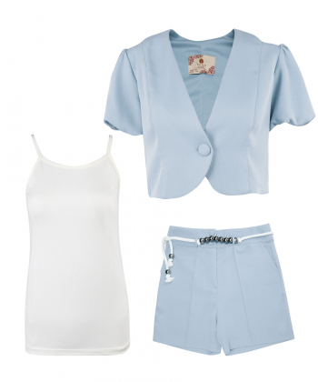 ست تاپ، شلوارک و کت کوتاه زنانه تولیکا Tulika کد 41602