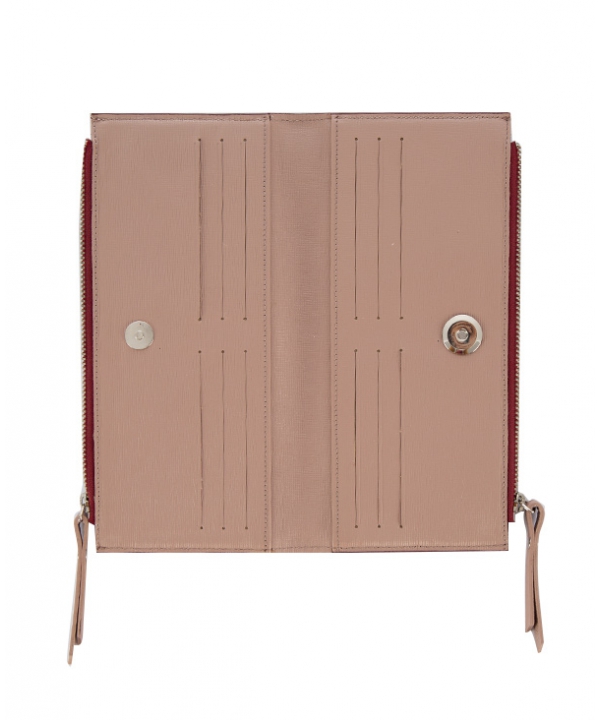 کیف پول چرم زنانه زرشکی چرم مشهدMashhad leather مدل D5037