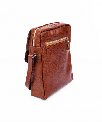 کیف دوشی مردانه چرم طبیعی شهر چرم Leather City کد H3002