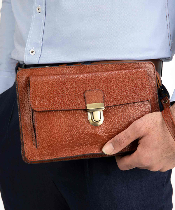 کیف پاسپورتی چرم طبیعی شهر چرم Leather City کد H3010