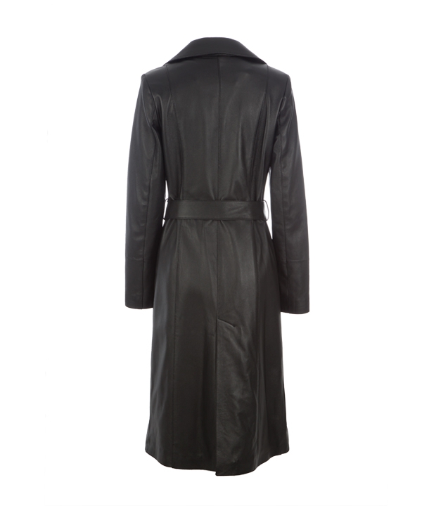 بارانی چرم زنانه مشکی چرم مشهدMashhad leather مدل B0445
