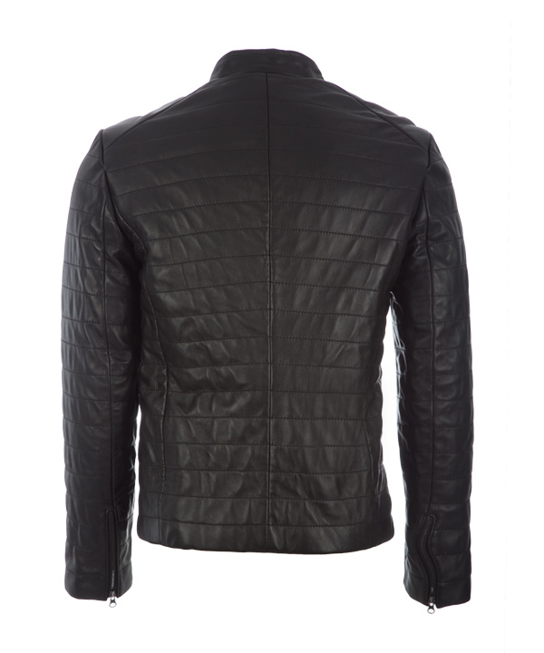 کاپشن چرم مردانه مشکی چرم مشهدMashhad leather مدل K0601
