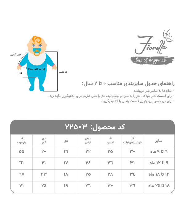 ست بلوز و سرهمی نوزاد دخترانه فیورلا Fiorella طرح آفتاب