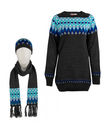 ست پلیور، کلاه و شال گردن زنانه تولیکا Tulika کد 00928