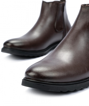 نیم بوت مردانه چرم طبیعی شهر چرم Leather City مدل AX10