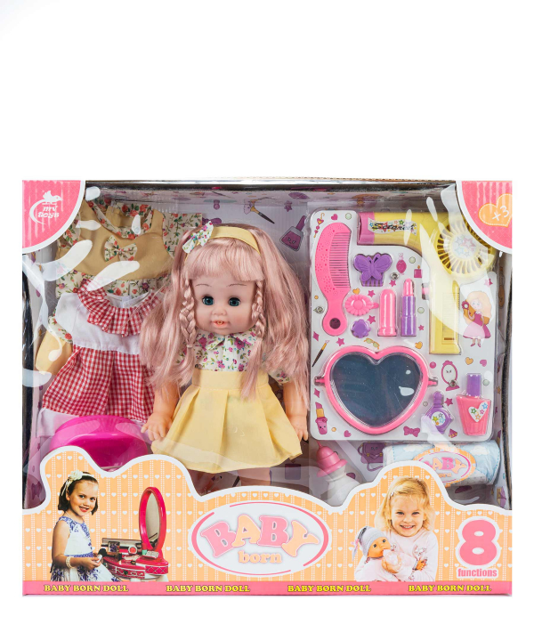 عروسک بی بی با ست لوازم آرایشی بیبی بورن Baby Born کد zd-688doll