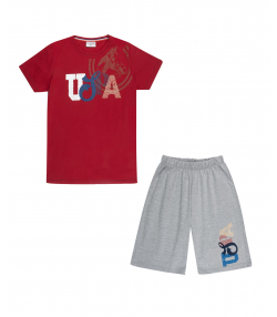 ست تیشرت و شلوارک پسرانه یو اس پولو کیدز US Polo Kids کد t104