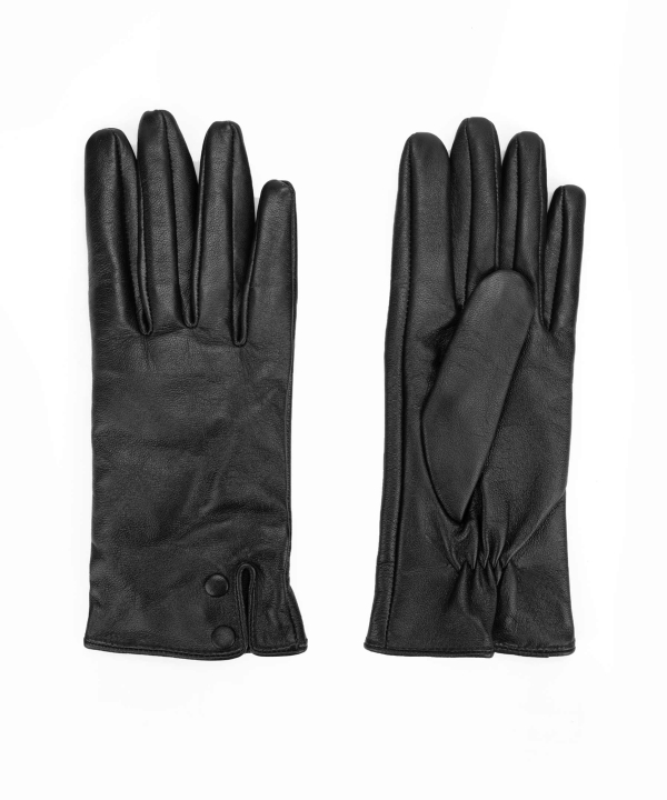 دستکش چرم زنانه مشکی چرم مشهدMashhad leather مدل R0149