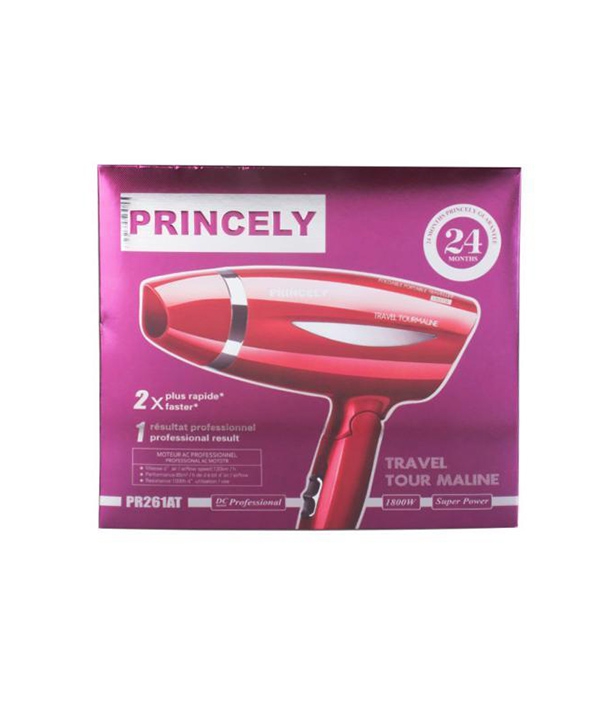 سشوار دسته تاشو قرمز پرینسلی Princely مدل PR261AT