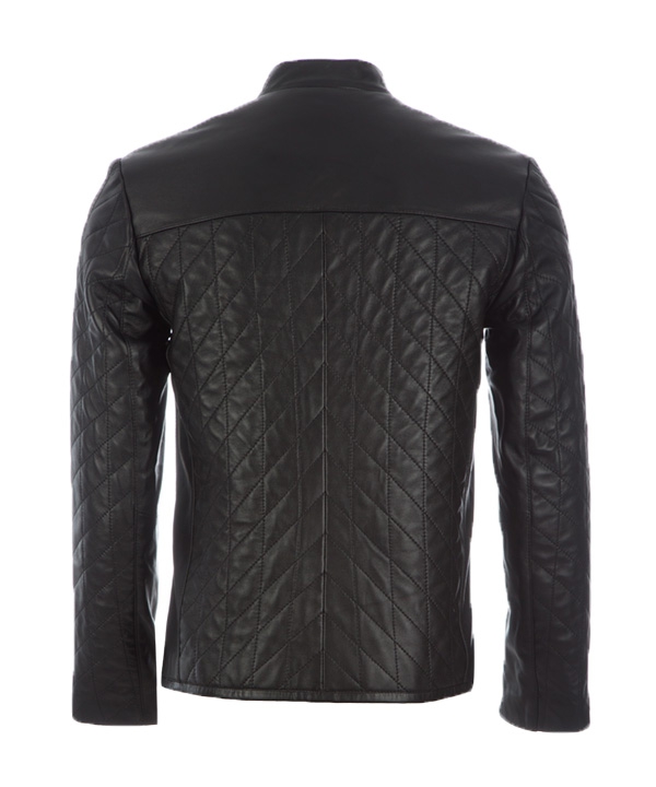 کاپشن چرم مردانه مشکی چرم مشهدMashhad leather مدل K0602