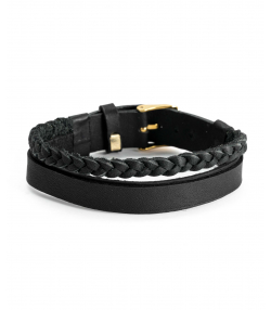 دستبند  چرم طبیعی بیسراک Bisrak مدل عطری کد LeatherBracelet-T305