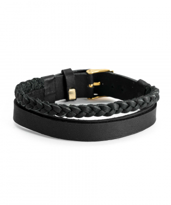 دستبند  چرم طبیعی بیسراک Bisrak مدل عطری کد LeatherBracelet-T305