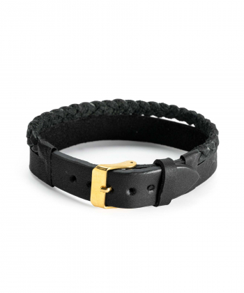 دستبند  چرم طبیعی بیسراک Bisrak مدل عطری کد LeatherBracelet-T305