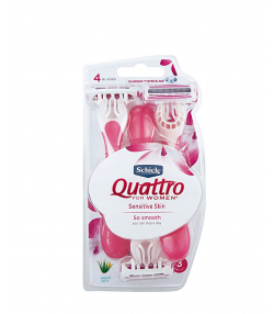خودتراش زنانه شیک Schick مدل Quattro بسته 3 عددی
