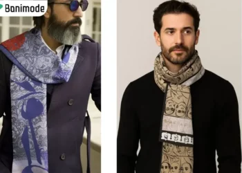 تصویری از دو مرد که شال گردن را به روش‌های مختلف گره زدند