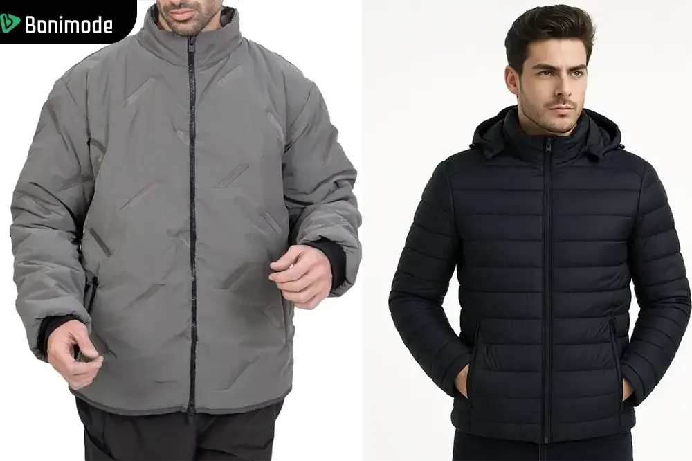 دو مدل کاپشن مردانه رنگ مشکی و طوسی