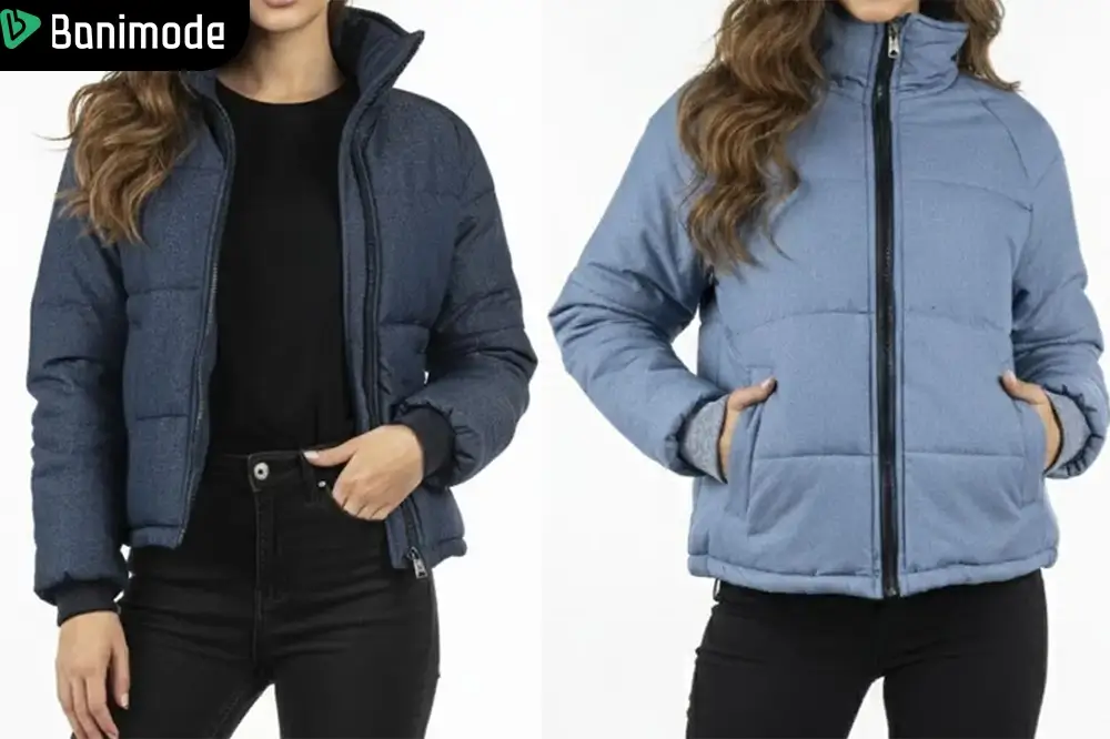 2 مدل کاپشن دخترانه رنگ آبی و سرمه‌ای